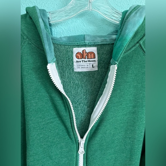 🎾 Ace the Moon The Tennis Zip Up Hoodie, Green - Picture 4 of 7